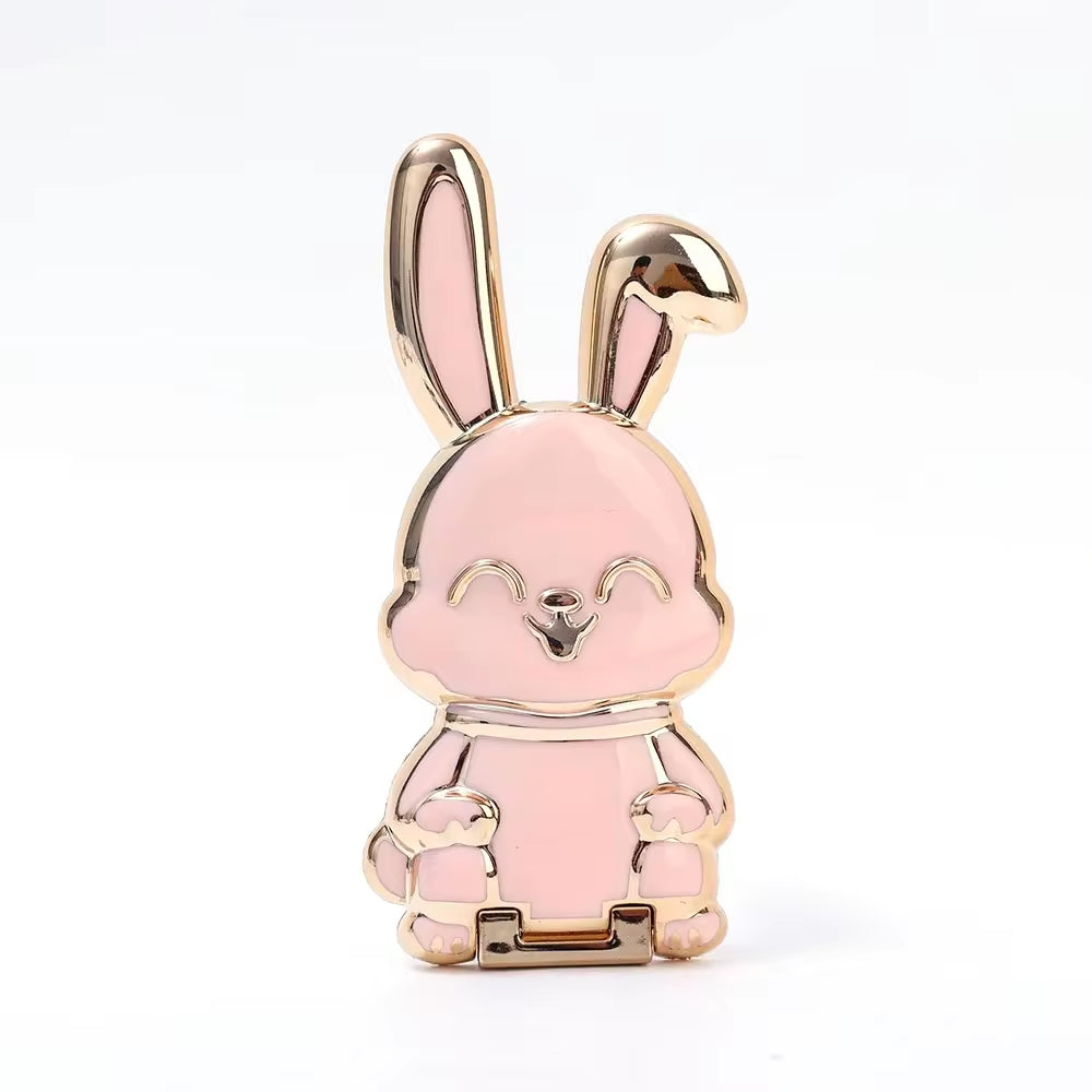 Finger Ring Phone Holder Desktop Ultra-Thin Cartoon Rabbit Phone Stand Foldable Buckle Adhesive Pull Rod Support Frame