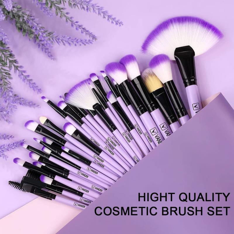 Make up Brushes, VANDER Professional 32Pcs Makeup Brush Set, Makeup Brushes Set Foundation Blending Cosmetic Brush Set Kit,Purple